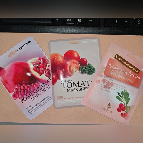 Pomegranate and Tomato Mask Sheet Set of 3, Brand New! - Picture 1 of 4